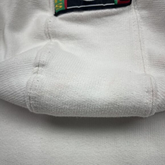 2Pac Shakur Cross Colours Hoodie Mens Large White Graphic Hip Hop Rap Pullover - Picture 9 of 13